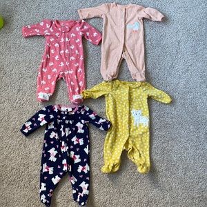 Set of 4 fleece footies